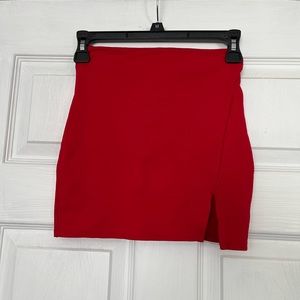 Red mini skirt